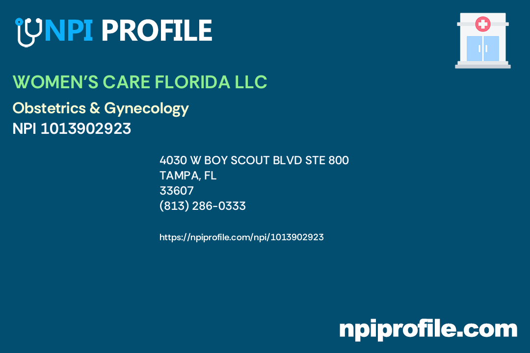 WOMEN'S CARE FLORIDA LLC, NPI 1013902923 Obstetrics & Gynecology in