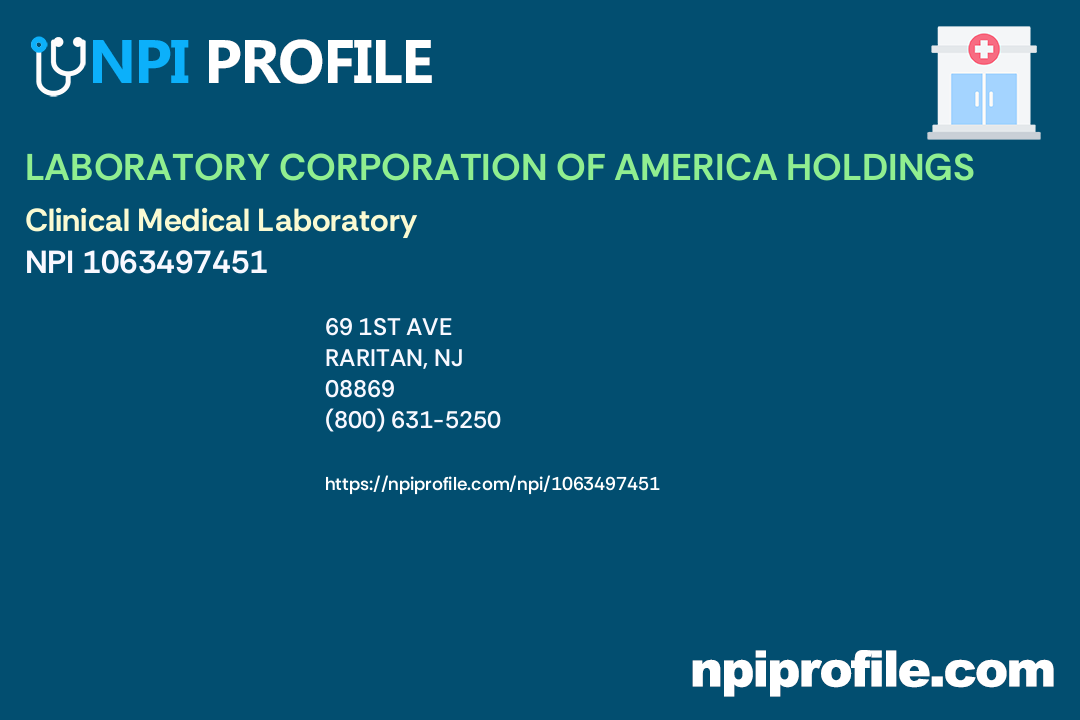 LABORATORY CORPORATION OF AMERICA HOLDINGS, NPI 1063497451 Clinical