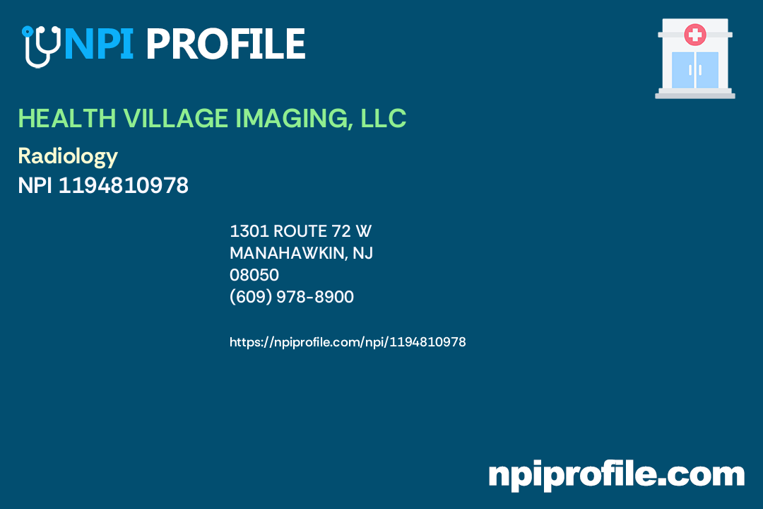 HEALTH VILLAGE IMAGING, LLC, NPI 1194810978 Clinic/Center in