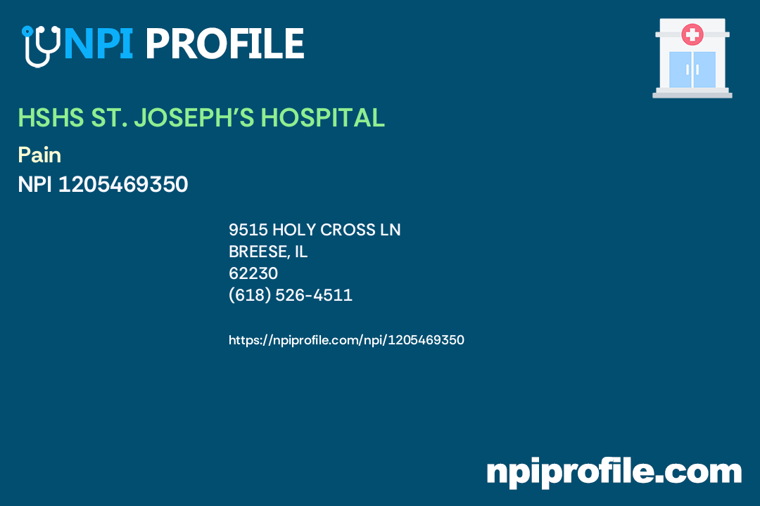 HSHS ST. JOSEPH'S HOSPITAL, NPI 1205469350 Clinic/Center in Breese, IL