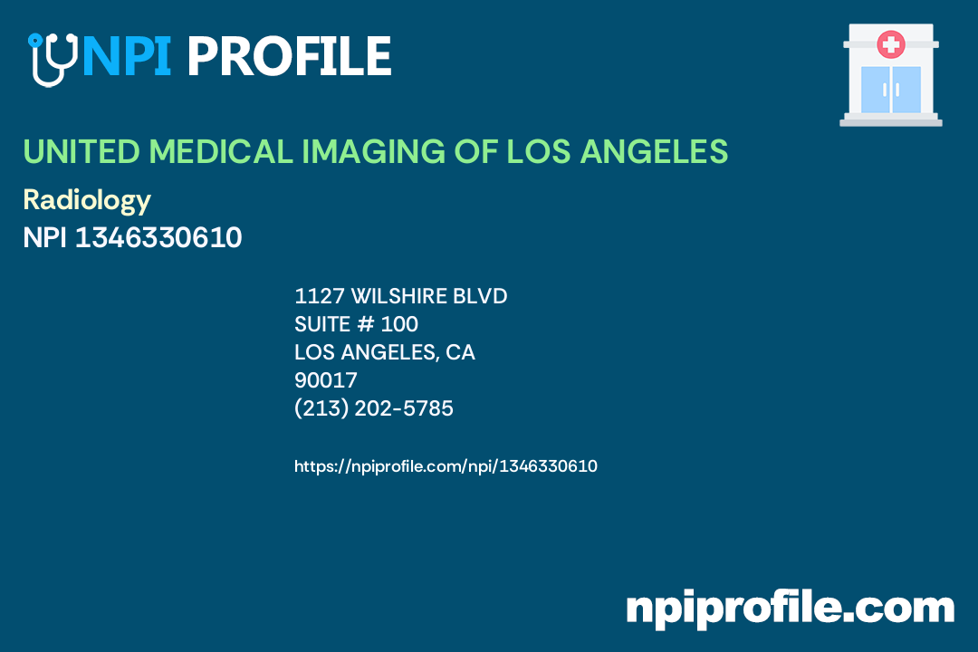 UNITED MEDICAL IMAGING OF LOS ANGELES, NPI 1346330610 Clinic/Center
