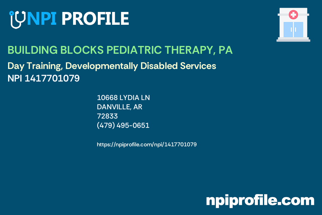 BUILDING BLOCKS PEDIATRIC THERAPY, PA, NPI 1417701079 Day Training