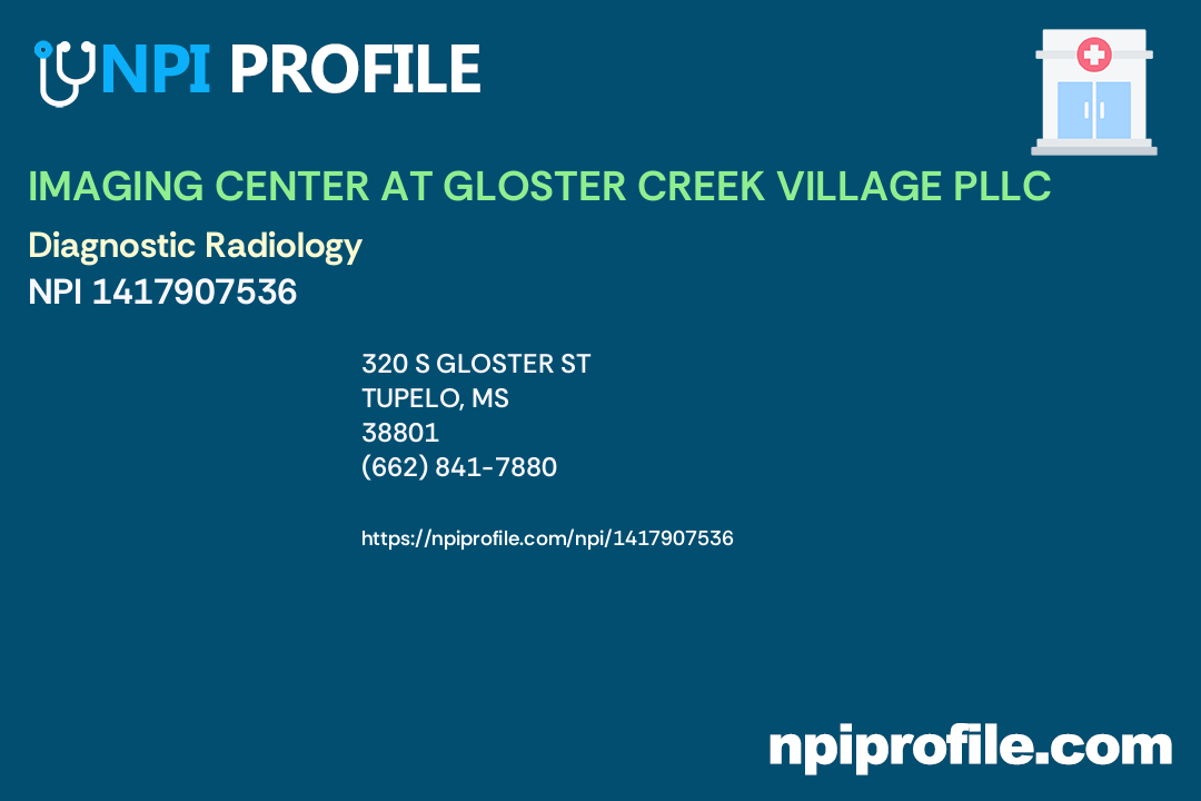 IMAGING CENTER AT GLOSTER CREEK VILLAGE PLLC, NPI 1417907536