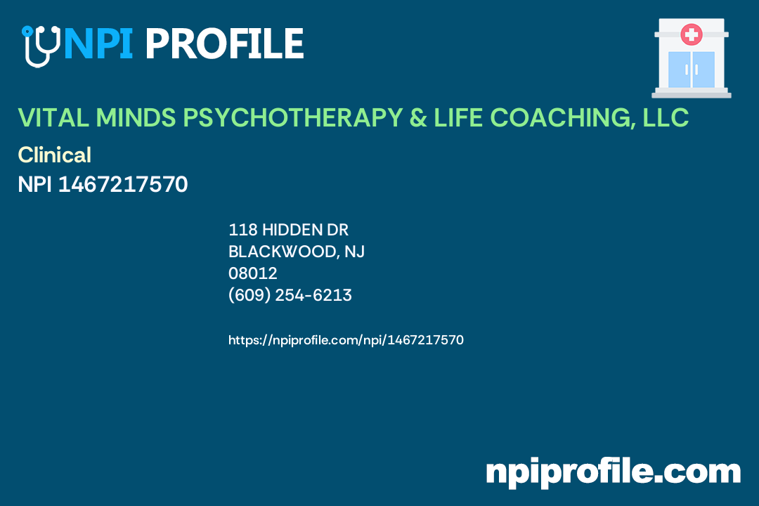 VITAL MINDS PSYCHOTHERAPY & LIFE COACHING, LLC, NPI 1467217570 Social