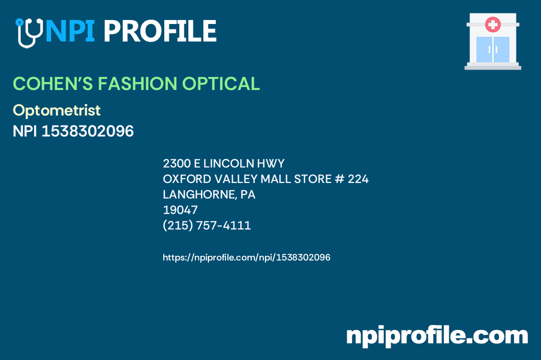 COHEN'S FASHION OPTICAL Accepted Health Plans and Insurance Coverage