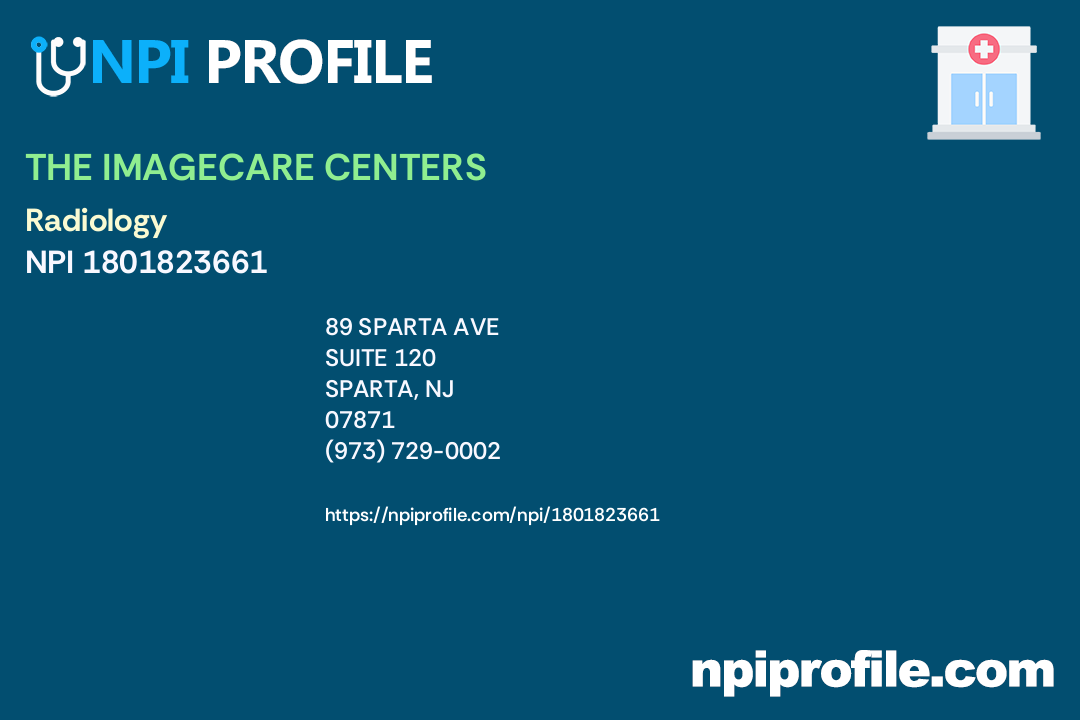 THE IMAGECARE CENTERS - NPI 1801823661 - Clinic/Center in Sparta, NJ
