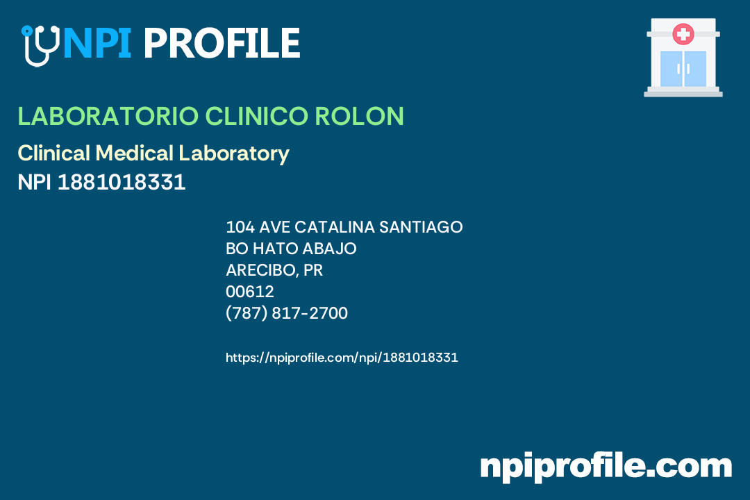 LABORATORIO CLINICO ROLON - NPI 1881018331 - Clinical Medical ...