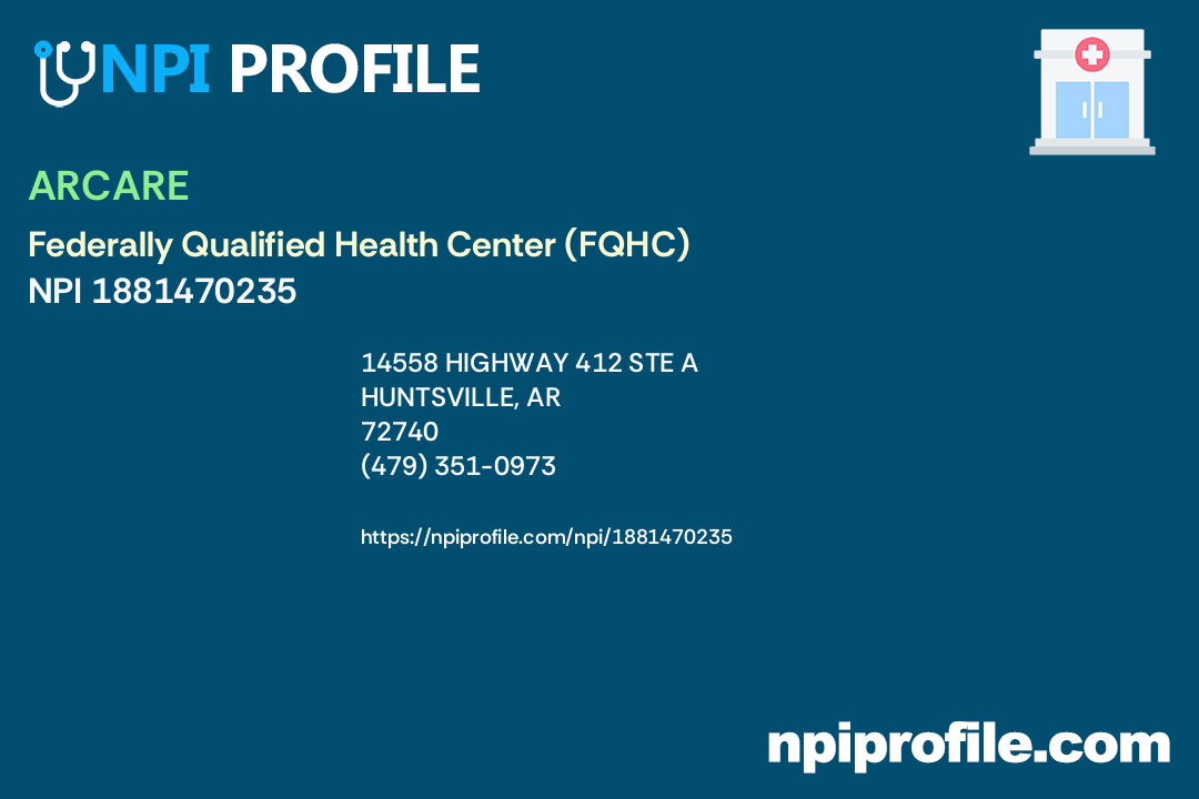 ARCARE, NPI 1881470235 Clinic/Center in Huntsville, AR