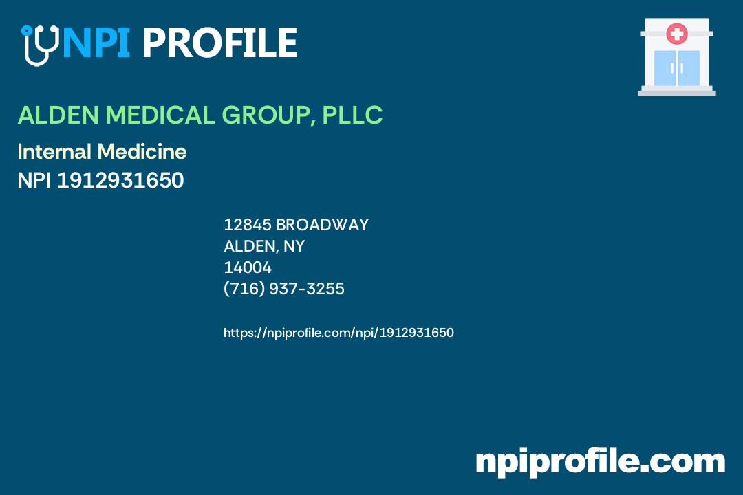 ALDEN MEDICAL GROUP, PLLC, NPI 1912931650 Internal Medicine in Alden, NY