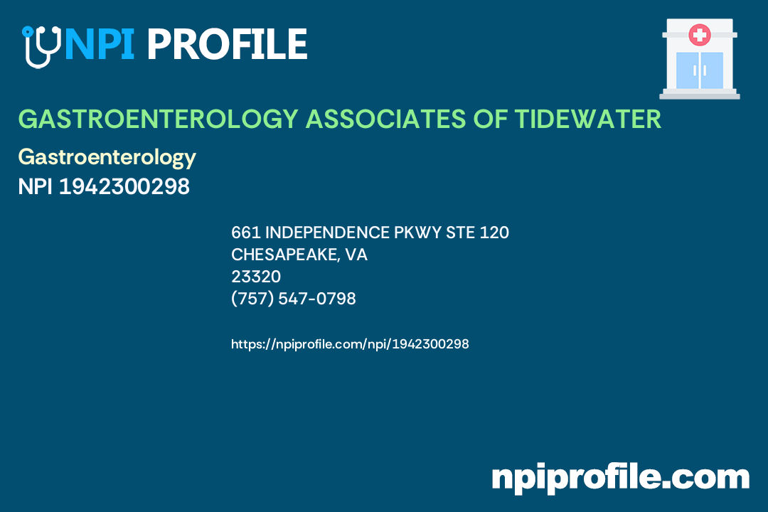 GASTROENTEROLOGY ASSOCIATES OF TIDEWATER, NPI 1942300298 Internal