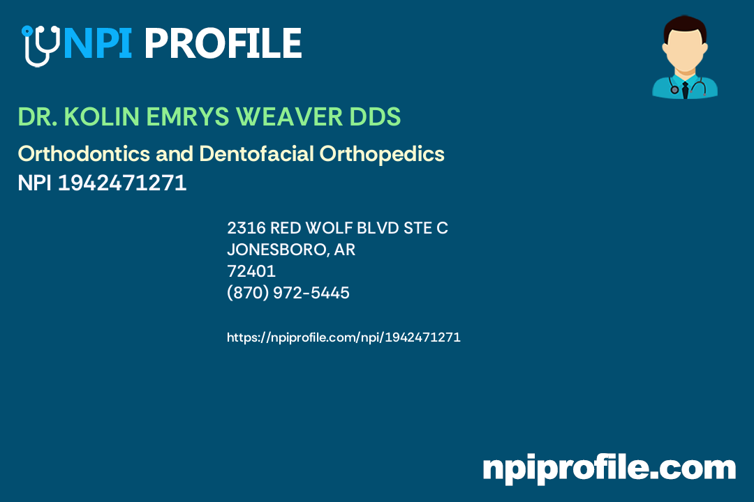 DR. KOLIN EMRYS WEAVER DDS Accepted Health Plans and Insurance Coverage